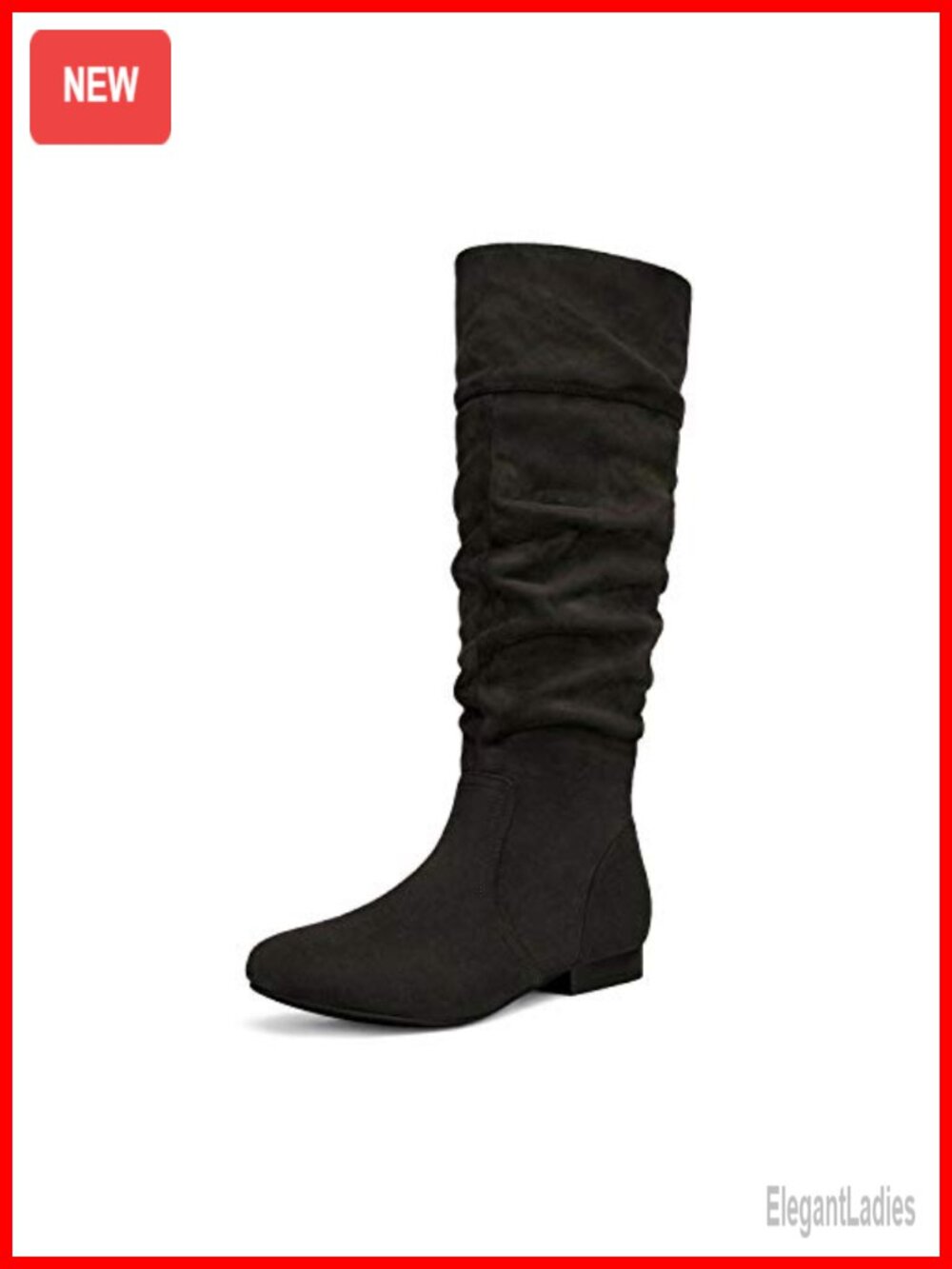 Women's Knee High Slouchy Boots Faux Fur Lined Faux Suede Pull On Winter